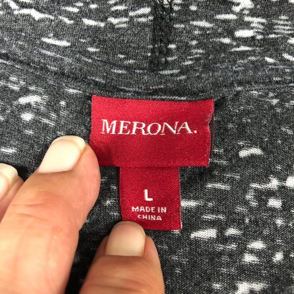 4/$15 Waterfall Cardigan Women Large Black Heather T Shirt Knit Waterfall Jacket - Picture 4 of 16